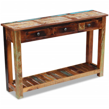Konzolni stol od Masivnog Obnovljenog Drveta 120x30x76 cm