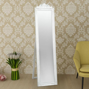 Samostojeće Ogledalo Barokni stil 160x40 cm Bijela boja