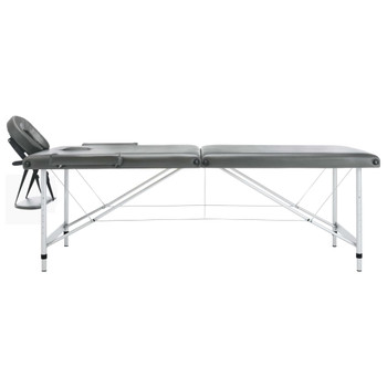 Masažni stol s 2 zone i aluminijskim okvirom antracit 186x68 cm