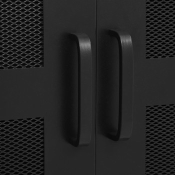Uredski ormarić s mrežastim vratima crni 75x40x120 cm čelični