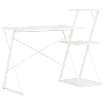 Radni stol s policom bijeli 116 x 50 x 93 cm