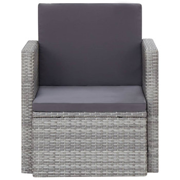 Vrtna stolica od poliratana s jastucima siva