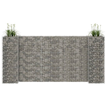 Gabionska sadilica u H-obliku od čelične žice 260 x 40 x 120 cm