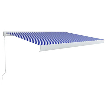 Kazetna tenda na ručno uvlačenje 300 x 250 cm plavo-bijela