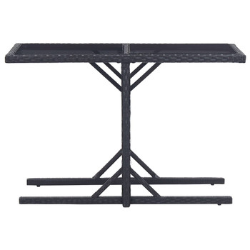 Vrtni stol crni 110 x 53 x 72 cm stakleni i poliratan