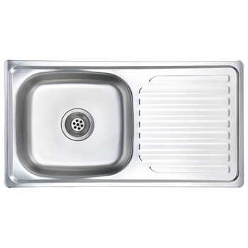 vidaXL Kuhinjski sudoper s cjedilom i sifonom od nehrđajućeg čelika