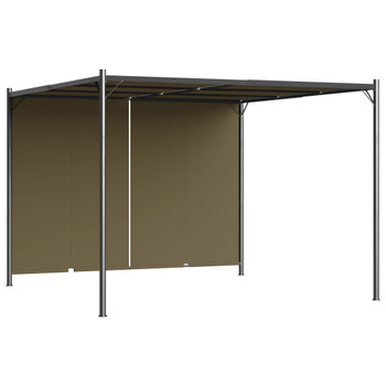 Vrtna pergola s pomičnim krovom 3 x 3 m smeđe-siva 180 g/m²
