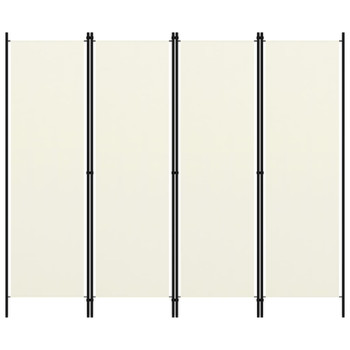 Sobna pregrada s 4 panela krem-bijela 200 x 180 cm