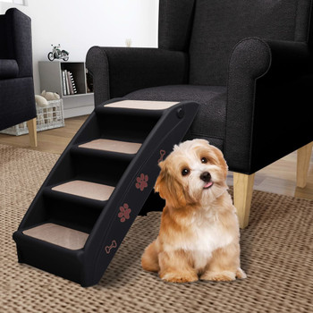 Sklopive stepenice za pse crne 62 x 40 x 49,5 cm
