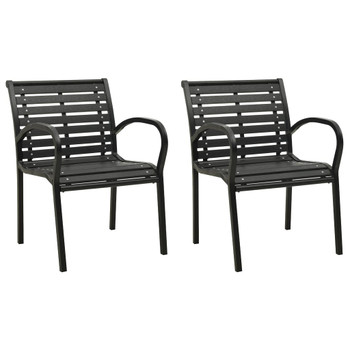 Vrtne stolice 2 kom od čelika i WPC-a crne