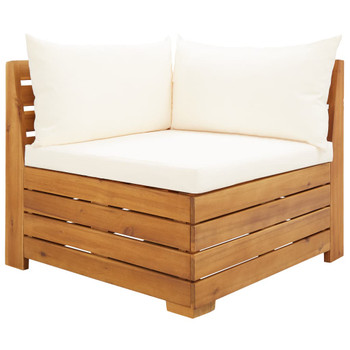 Modularna kutna sofa s jastucima 1 kom masivno bagremovo drvo