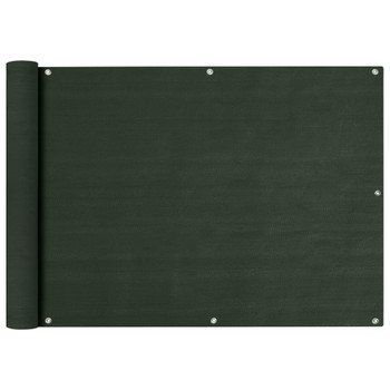 Balkonski zastor tamnozeleni 75 x 600 cm HDPE