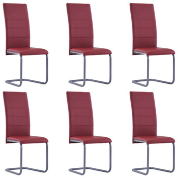 vidaXL Konzolne blagovaonske stolice od umjetne koÅ¾e 6 kom crvene