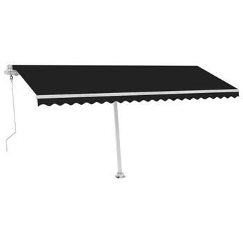 Automatska tenda sa senzorom za vjetar LED 500x350 cm antracit