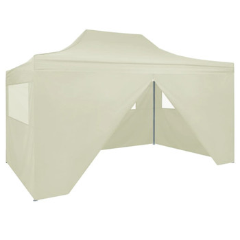 Profesionalni sklopivi šator za zabave 3 x 4 m čelični krem