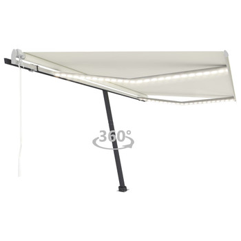 Automatska tenda sa senzorom za vjetar LED 400 x 300 cm krem