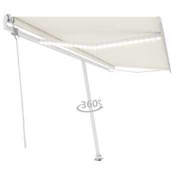 Automatska tenda sa senzorom za vjetar LED 500 x 350 cm krem