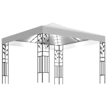 Sjenica s LED svjetlosnim trakama 3 x 3 m bijela