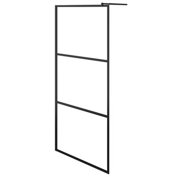 Pregrada za tuširanje s prozirnim staklom ESG crna 80 x 195 cm