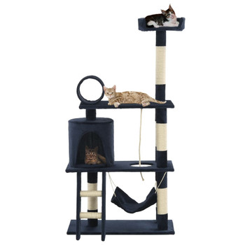 Penjalica za mačke sa stupovima za grebanje od sisala 140 cm tamnoplava