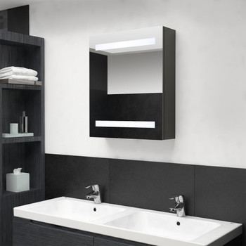 LED kupaonski ormarić s ogledalom antracit 50 x 14 x 60 cm