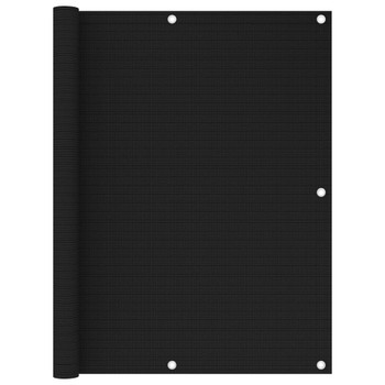 Balkonski zastor crni 120 x 500 cm HDPE