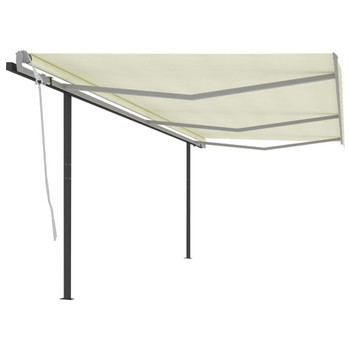 Automatska tenda na uvlačenje sa stupovima 6 x 3,5 m krem