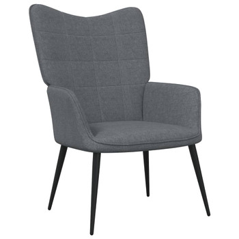 Stolica za opuštanje s tabureom 62x68,5x96 cm tamnosiva tkanina