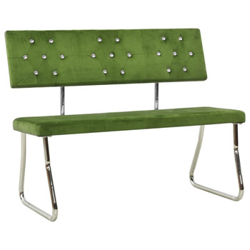 Klupa 110 cm svjetlozelena baršunasta