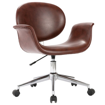 Okretna uredska stolica od umjetne kože smeđa