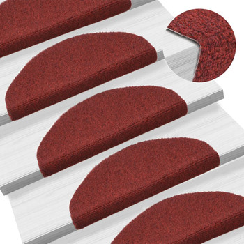 Samoljepljivi otirači za stepenice 5 kom crveni 65 x 21 x 4 cm