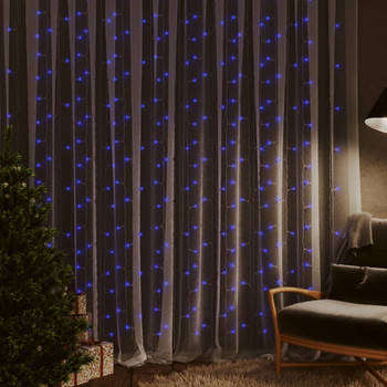 LED zavjesa s vilinskim svjetlima 3x3m 300 LED plava 8 funkcija