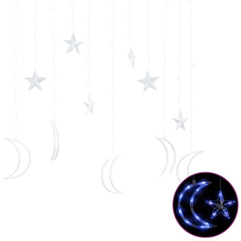 Vilinska svjetla u obliku zvijezda i mjeseca 138 LED plava