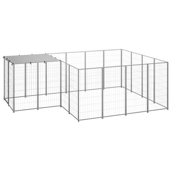Kavez za pse srebrni 6,05 m² čelični