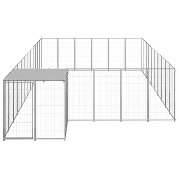 Kavez za pse srebrni 19,36 m² čelični