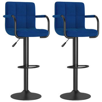 Barski stolci od tkanine 2 kom plavi 334639
