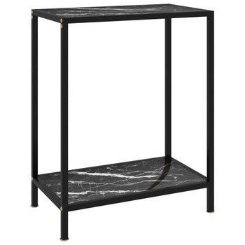 Konzolni stol crni 60 x 35 x 75 cm od kaljenog stakla 322830