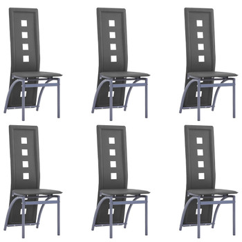 vidaXL Blagovaonske stolice od umjetne kože 6 kom sive 3051667
