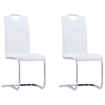 Konzolne blagovaonske stolice od umjetne kože 2 kom bijele 281777