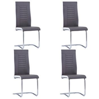 Konzolne blagovaonske stolice od umjetne kože 4 kom sive 281726
