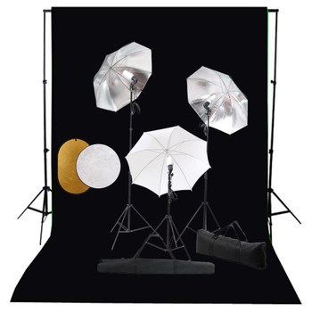 Fotografska oprema: svjetla, kišobrani, pozadina i reflektori 3067089
