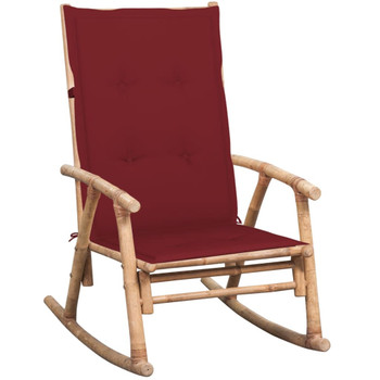 Stolica za ljuljanje od bambusa s jastukom 3063912