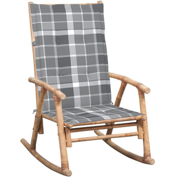 Stolica za ljuljanje od bambusa s jastukom 3063917