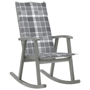 Stolica za ljuljanje s jastucima siva masivno bagremovo drvo 3064223