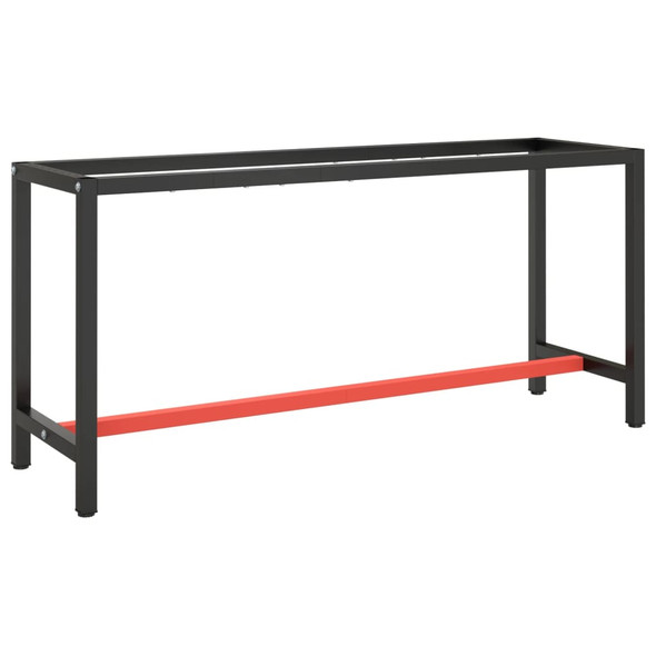 Okvir za radni stol mat crni i mat crveni 170x50x79 cm metalni 151452