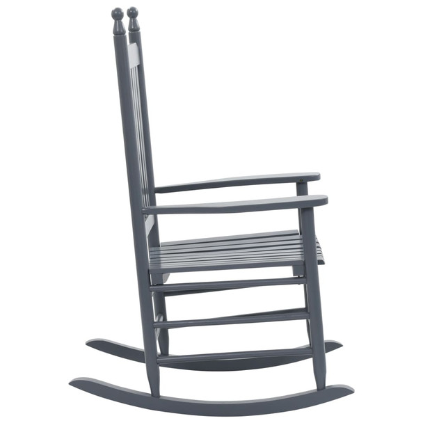 Stolica za ljuljanje sa zakrivljenim sjedalom siva drvo topole