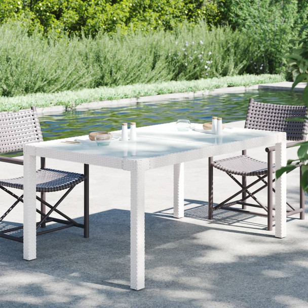 Vrtni stol 150x90x75 cm od kaljenog stakla i poliratana bijeli 316709