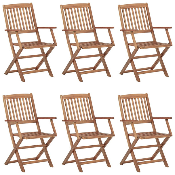 Sklopive vrtne stolice s jastucima 6 kom od bagremovog drva 3065471