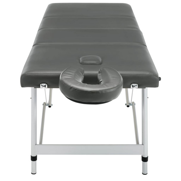 Masažni stol s 4 zone i aluminijskim okvirom antracit 186x68 cm 110176