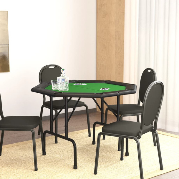 Sklopivi stol za poker za 8 igrača zeleni 108 x 108 x 75 cm 80404